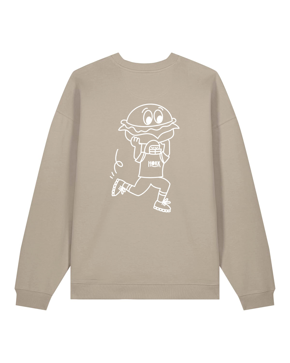 HOKK x FT | Oversized Crewneck mit Backprint | Outliner | Men/Unisex | Stone