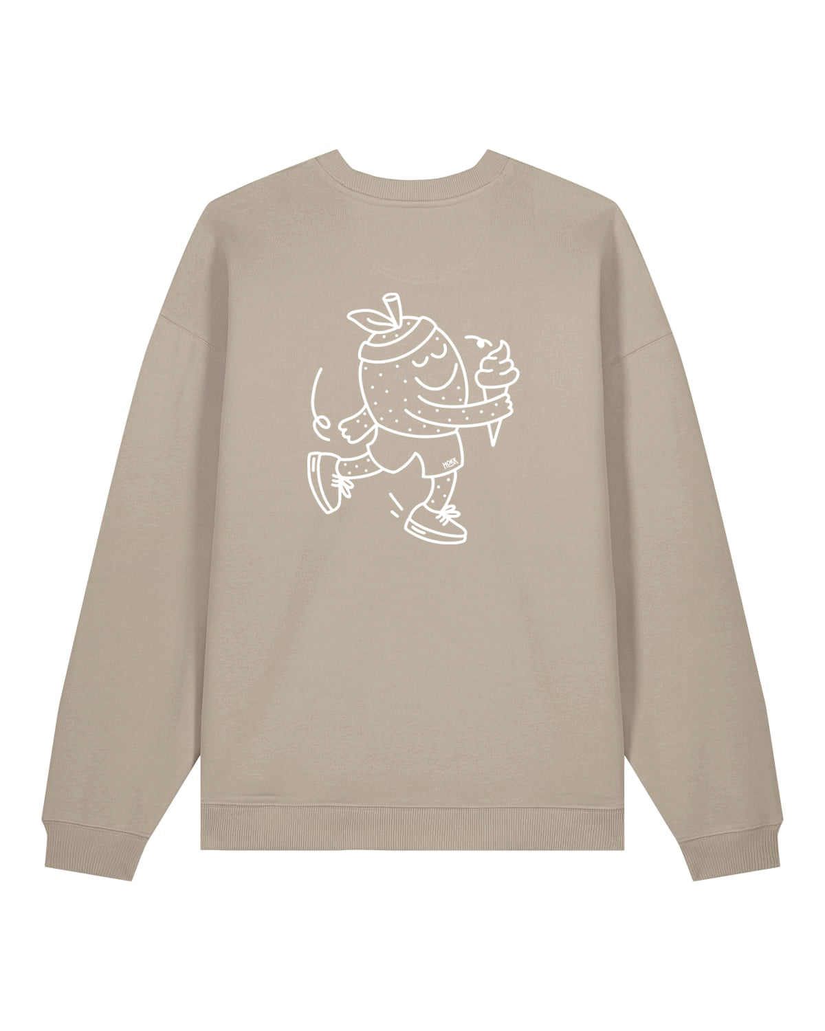 HOKK x FT | Oversized Crewneck mit Backprint | Outliner | Men/Unisex | Stone