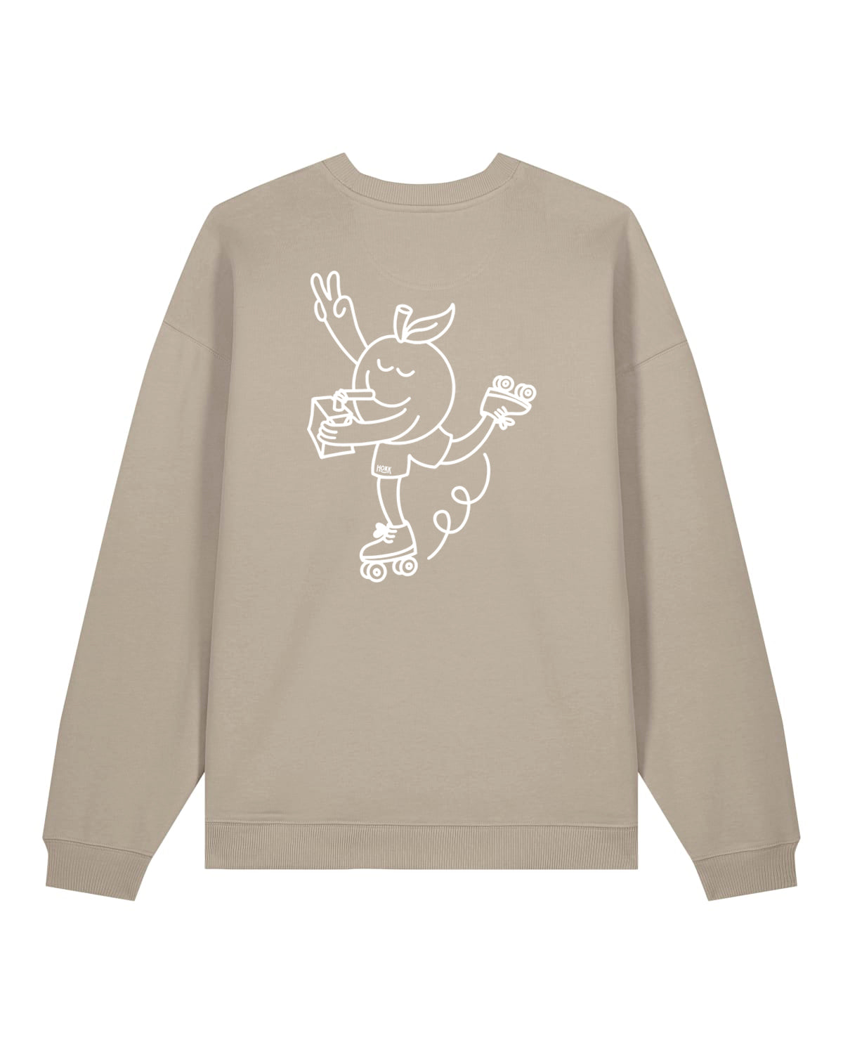 HOKK x FT | Oversized Crewneck mit Backprint | Outliner | Men/Unisex | Stone