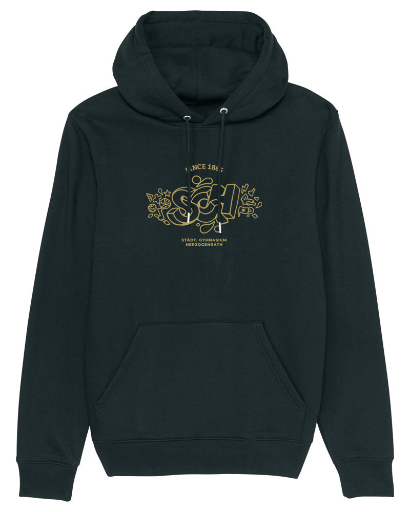 Black and gold mens hoodie on sale